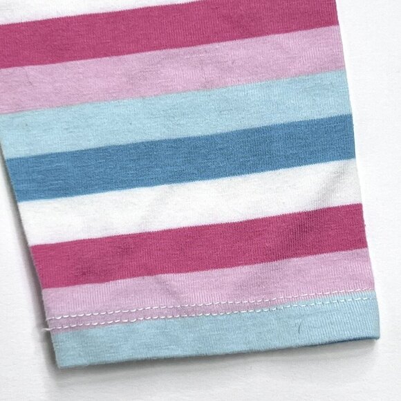 Tommy Bahama Girls' Leggings White Pink Teal Stripes Size M (7/8) - Picture 3 of 5